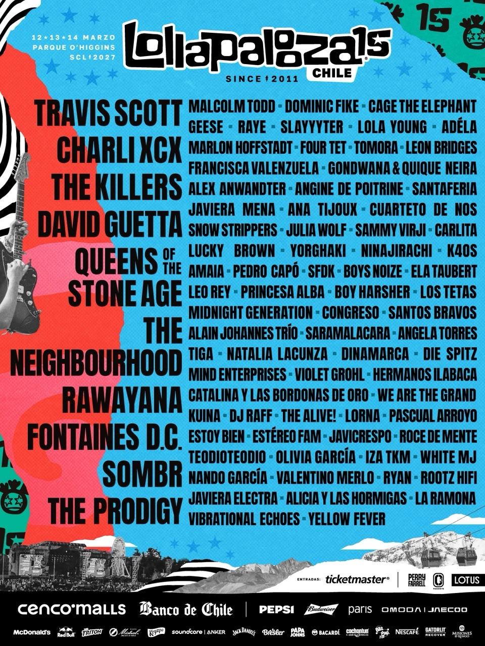 QOTSA, Fontaines D.C., Prodigy y Charli XCX estarán en Lollapalooza Chile 2027